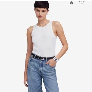 Madewell Brightside High Neck Tank Top White